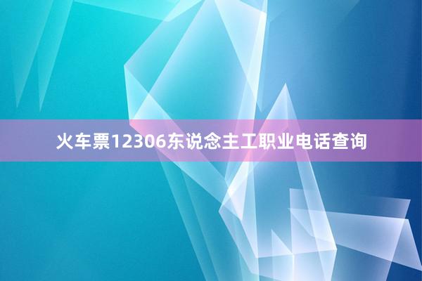 火车票12306东说念主工职业电话查询